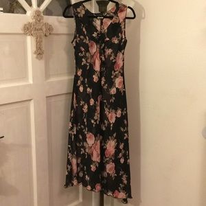 Sheer JK LA Black Floral Dress